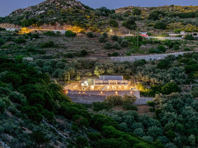 Exterior View ELaiolithos Luxury Retreat authentic rural countryside