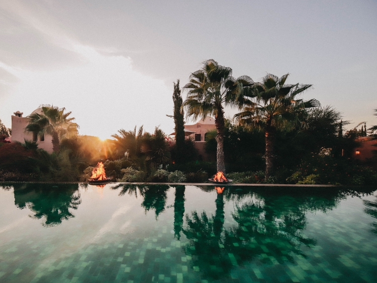 Pool at dusk