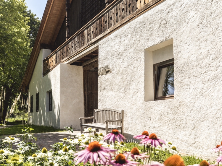 renovated barn next to manor house