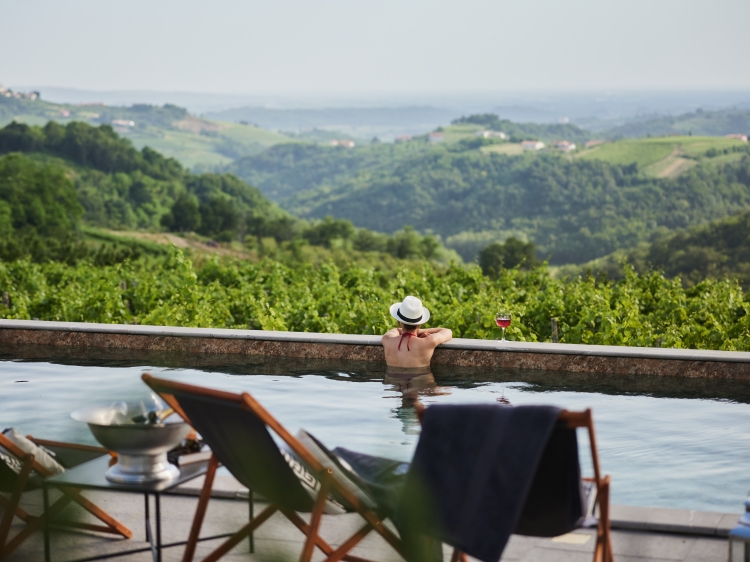 Outdoor pool, Peterc Vineyard Estate, SecretPlaces, Kojsko, Brda