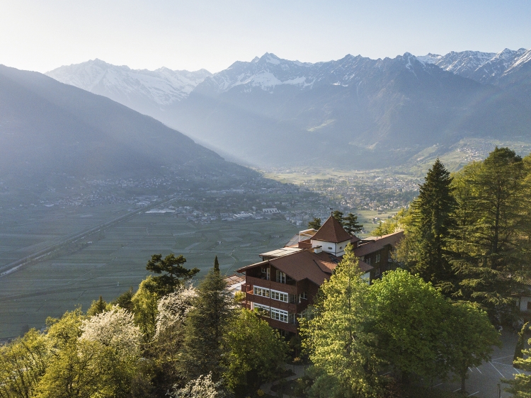 Nestled on a private hill high above Merano