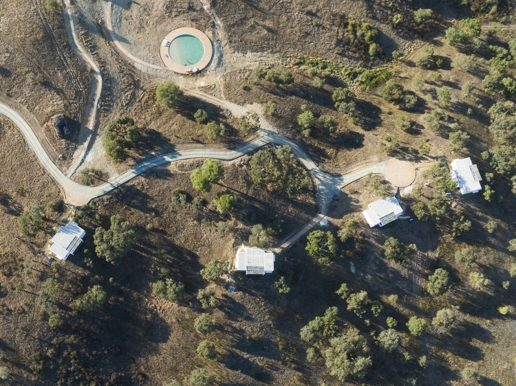 Aerial view holliday homes in grandola comporta