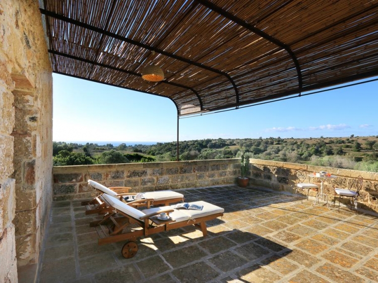 Terrace view over landscape around hotel