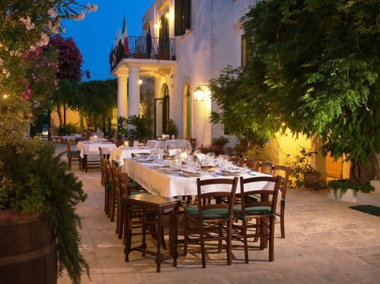 Evening view of dining area