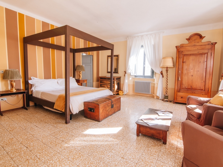 Bedroom of Villa la Bianca, Tuscany, Italy
